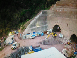 MAIN TUNNEL INCLUDING ESCAPE TUNNEL  (VIEW OF TUNNEL PORTAL WITH CANOPY )